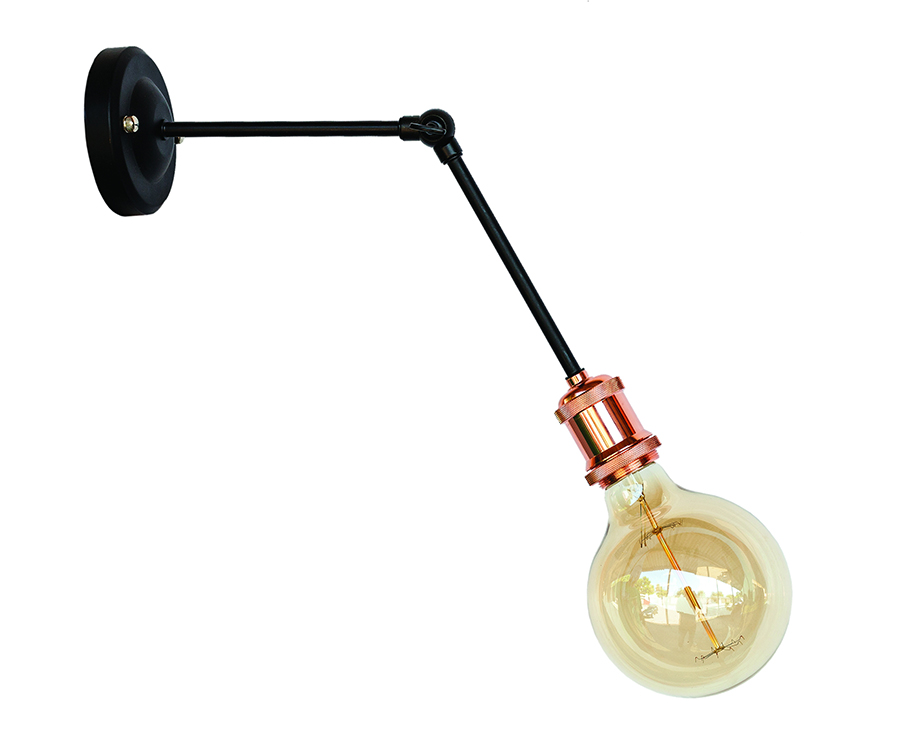 Бра Levistella Lofty с патроном AMP11 Черный/Розовое золото (1963530752)