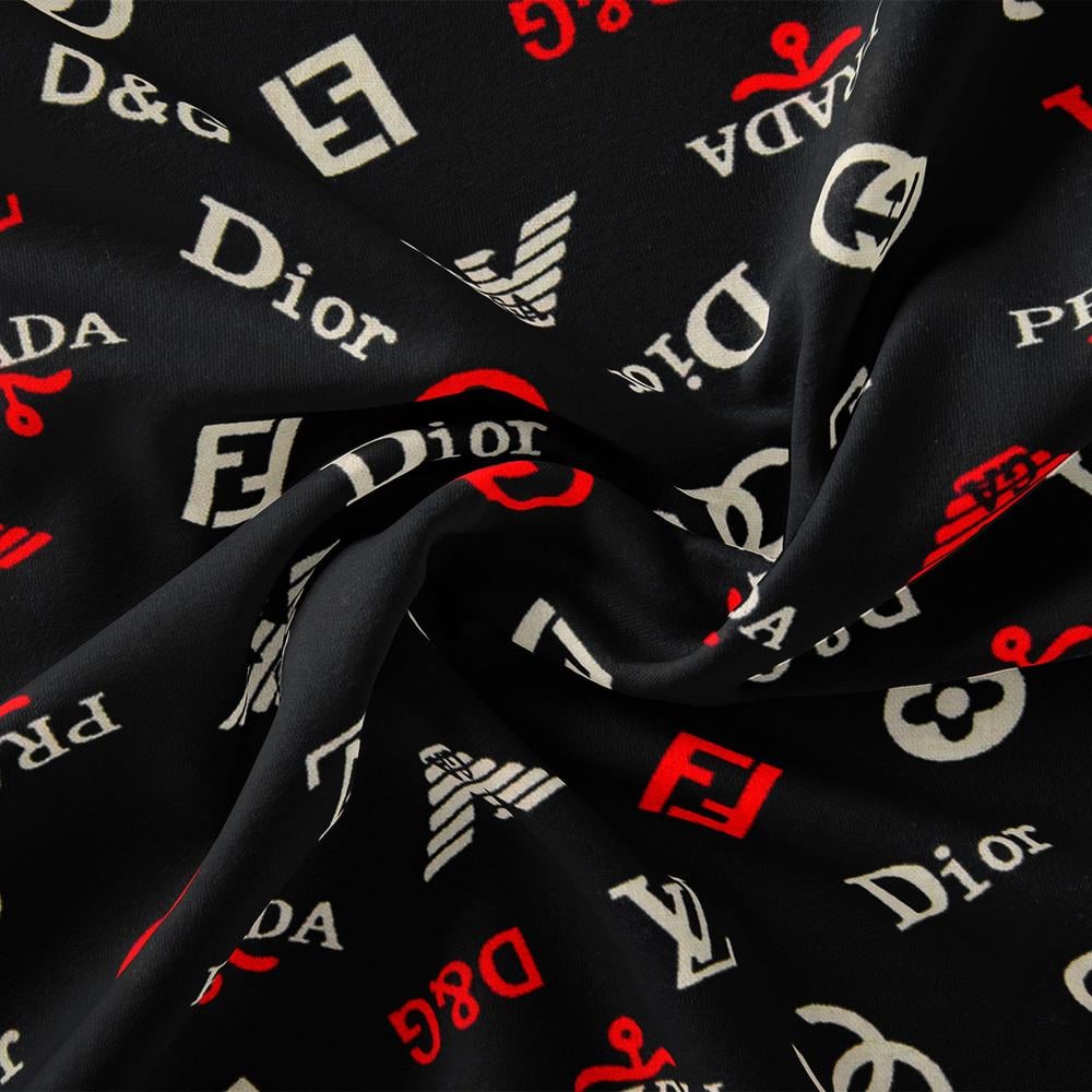 Ткань платевая вискоза штапель Бренд мульти 115 гр/м2 Черный (18211) - фото 1