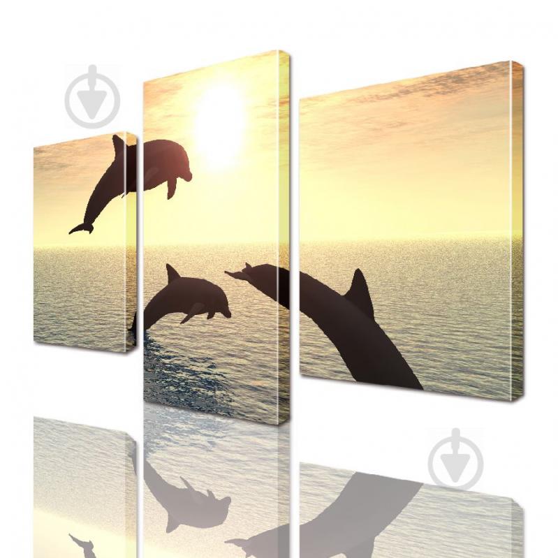 Модульна картина Дельфіни ADJ0003 розмір 120 х 180 см