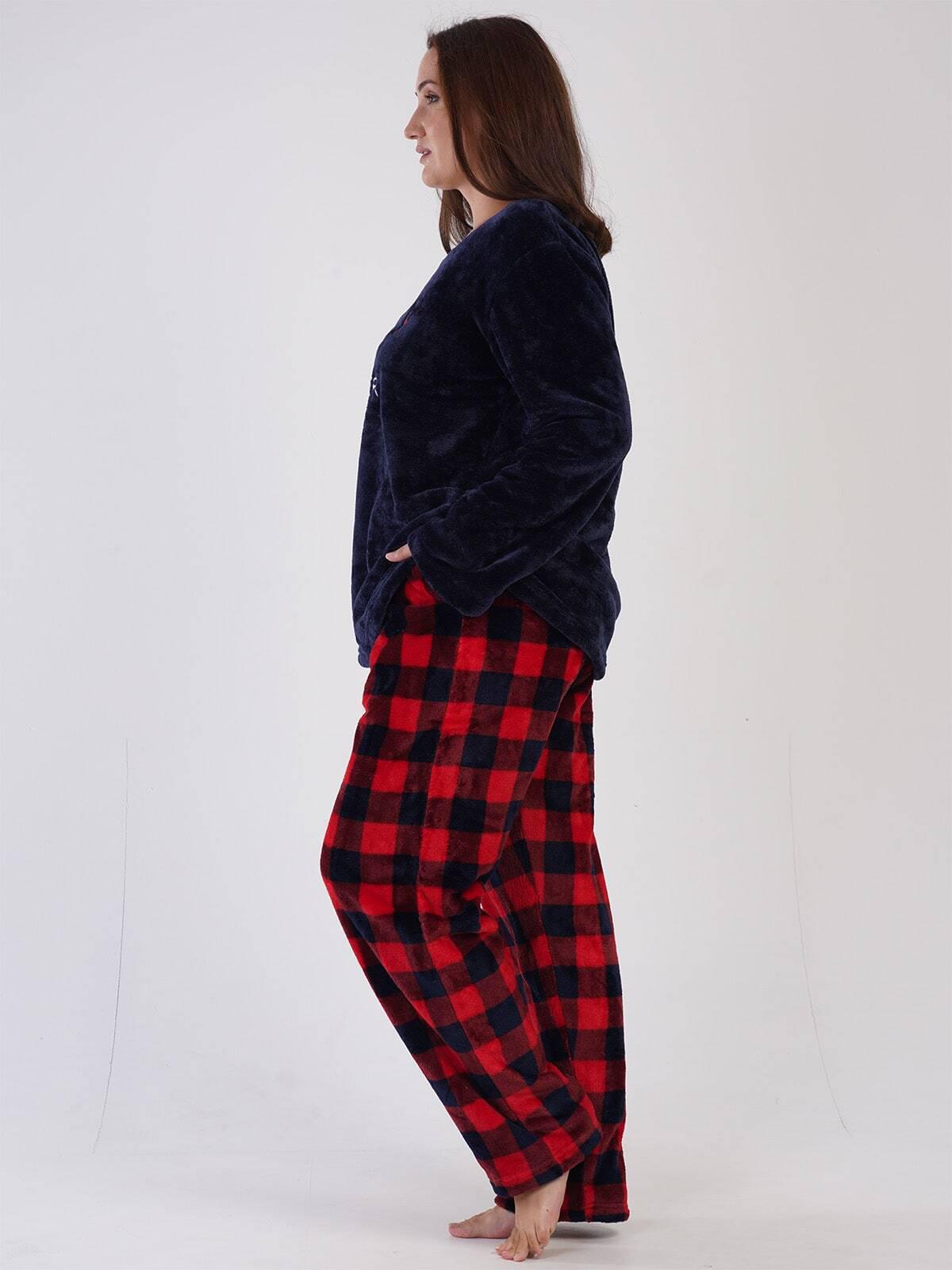Костюм плюшевый теплый домашний Vienetta Сине-красный - фото 4 Костюм плюшевый теплый домашний Vienetta Сине-красный - фото 4