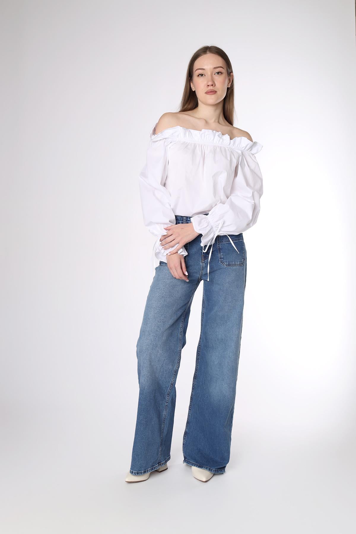 Джинси wide leg жіночі р. 46 Синій (ЦБ-00292213)