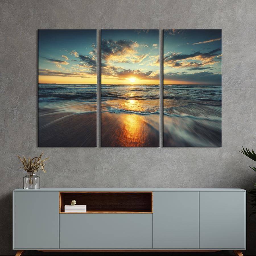 Модульная картина триптих Морская даль 78x48 см (442-31) Модульная картина триптих Морская даль 78x48 см (442-31)