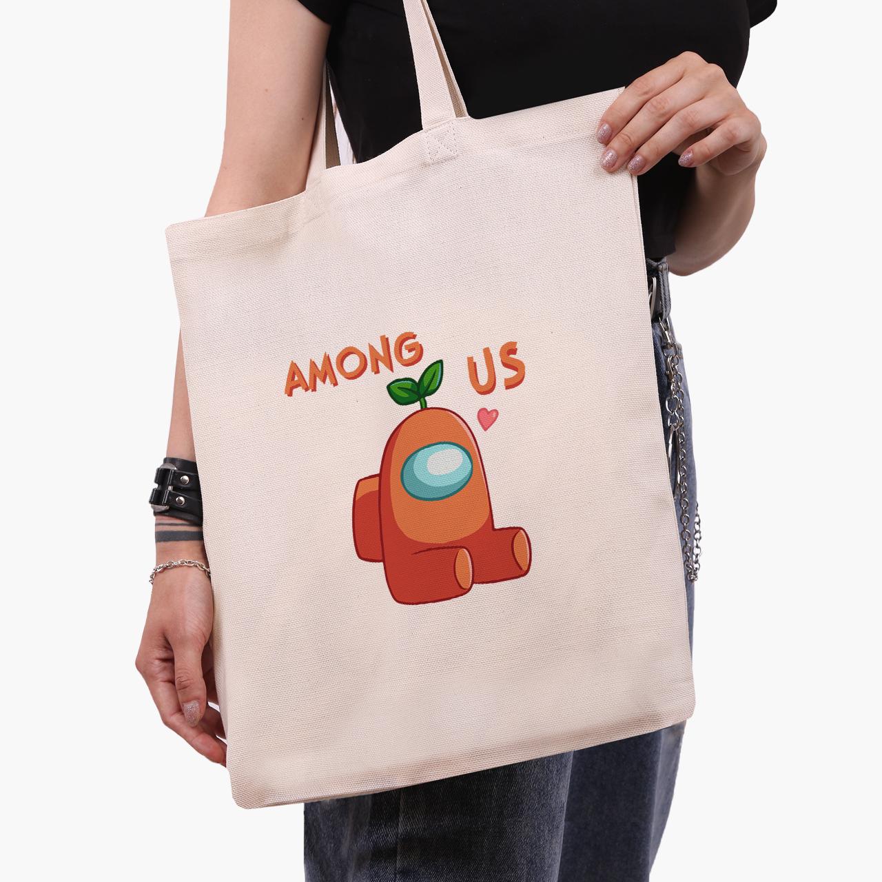 Эко сумка шоппер Among Us Orange 41х35 см Бежевый (9227-2410-WT)
