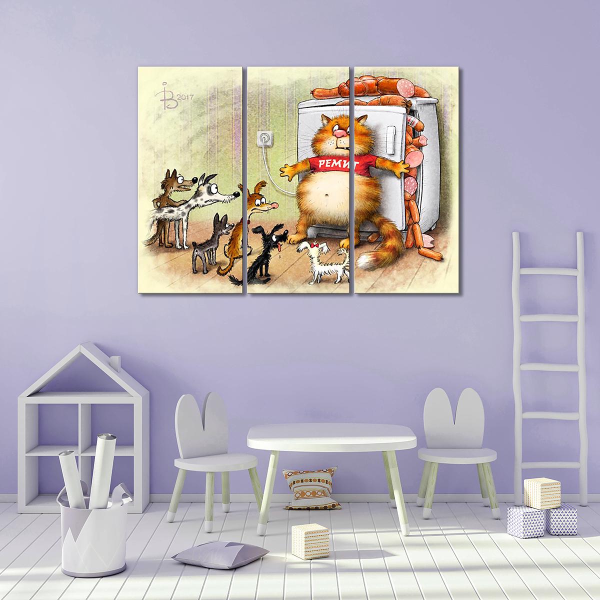 Модульная картина После 18:00 табу 3 модуля 50x75 см