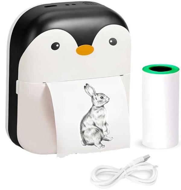 Термопринтер Mini printer Penguin с рулоном бумаги (23558569)