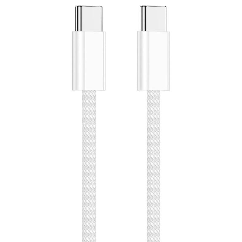 Дата-кабель USB-C to USB-C FineWoven AAA 1 м White (00000067841_1)
