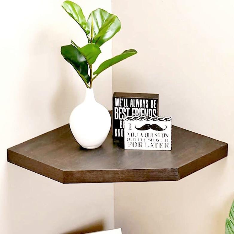 Полка настенная угловая из дерева Романа 30 Капучино (УНП-300109)