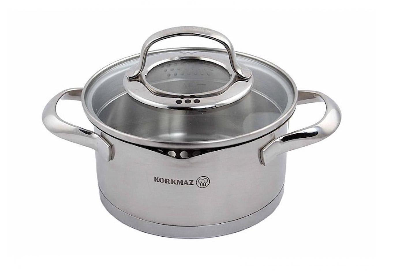Кастрюля с крышкой Korkmaz steama 16 см 1,6 л (a1990) Кастрюля с крышкой Korkmaz steama 16 см 1,6 л (a1990)
