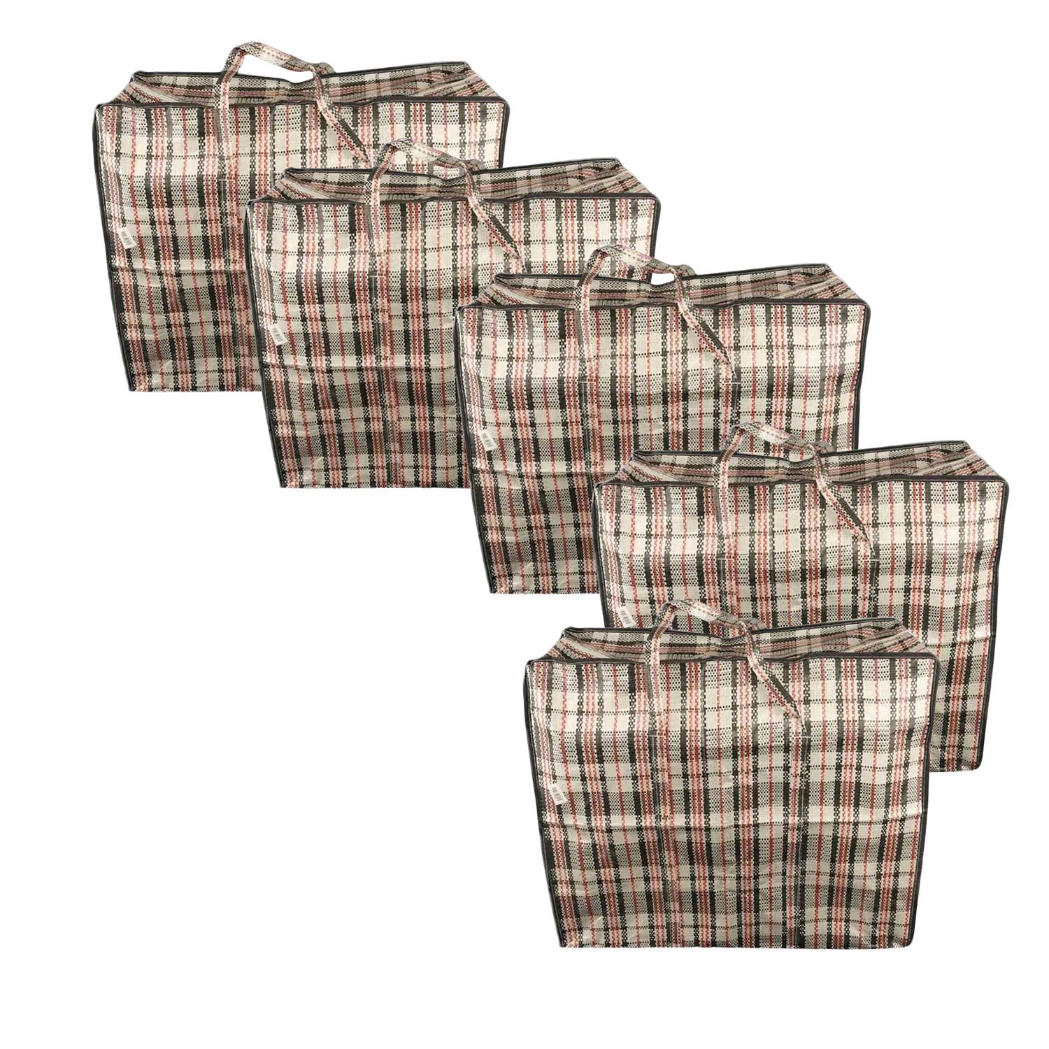 Хозяйственная сумка из полипропилена в клетку 5 шт. 55х43,5х24,5 см Хозяйственная сумка из полипропилена в клетку 5 шт. 55х43,5х24,5 см