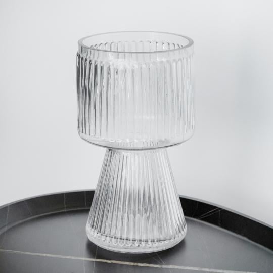 Ваза стеклянная Elisey Прозрачная симметрия 20 см (9099-013)