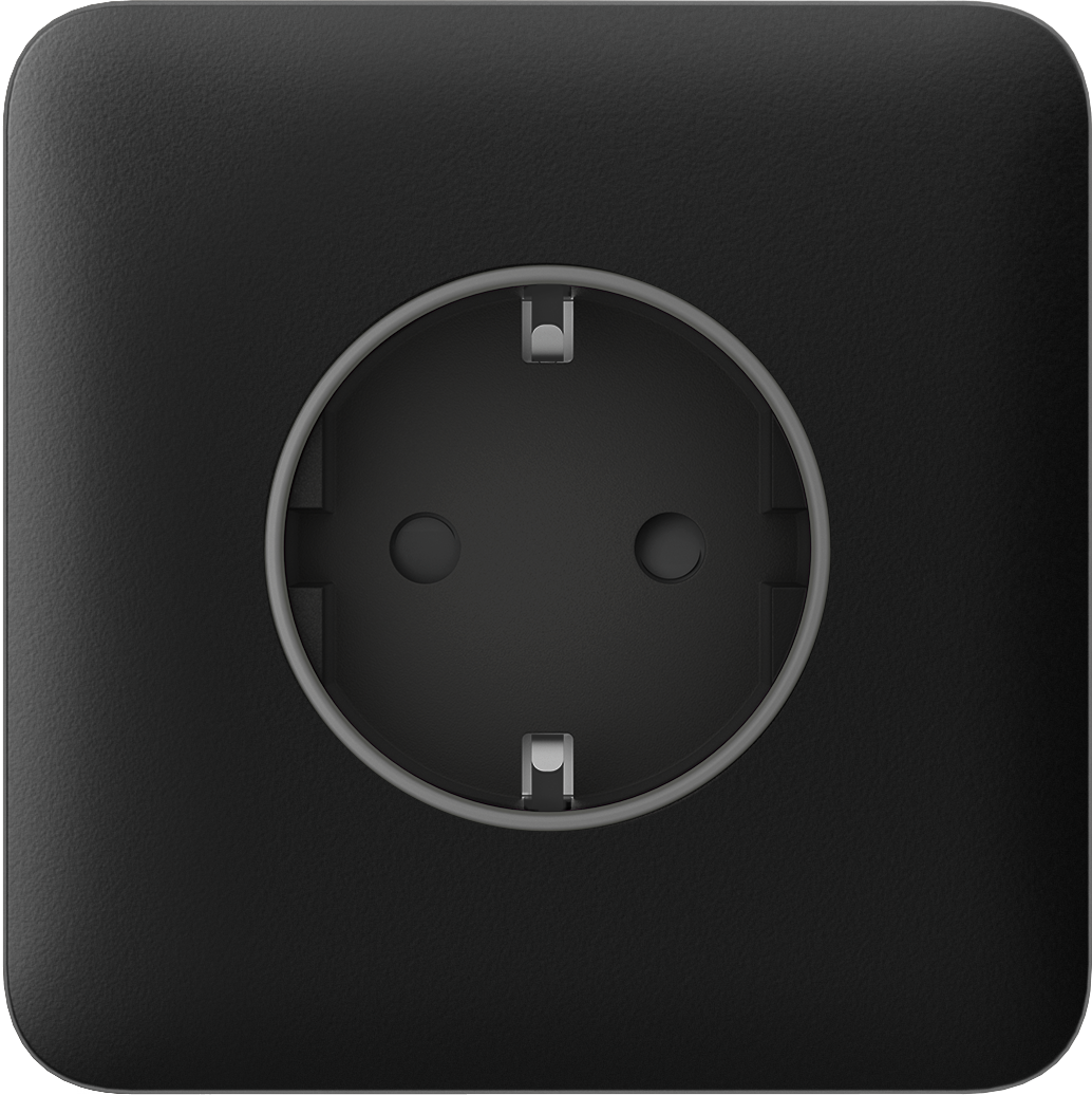 Панель передняя для встроенной розетки Ajax SoloCover Basic Black (17198)