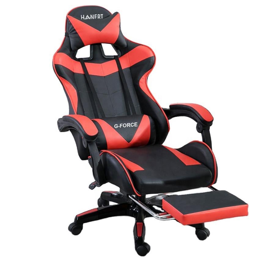Геймерське крісло Hanert G-Force з підставкою для ніг/нахилом спинки до 135° та механізмом TILT Black/Red (3127508960)
