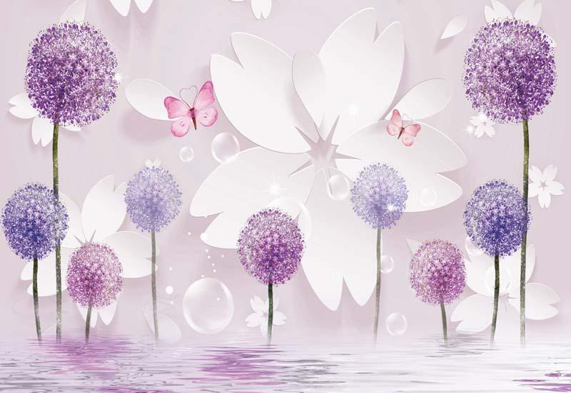Фотообои Artside Сиреневые цветы 3д (35086)
