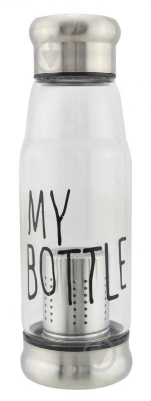 Бутылка стеклянная My Bottle 420 мл с ситечком для заварки Silver (np2_2668) Бутылка стеклянная My Bottle 420 мл с ситечком для заварки Silver (np2_2668)