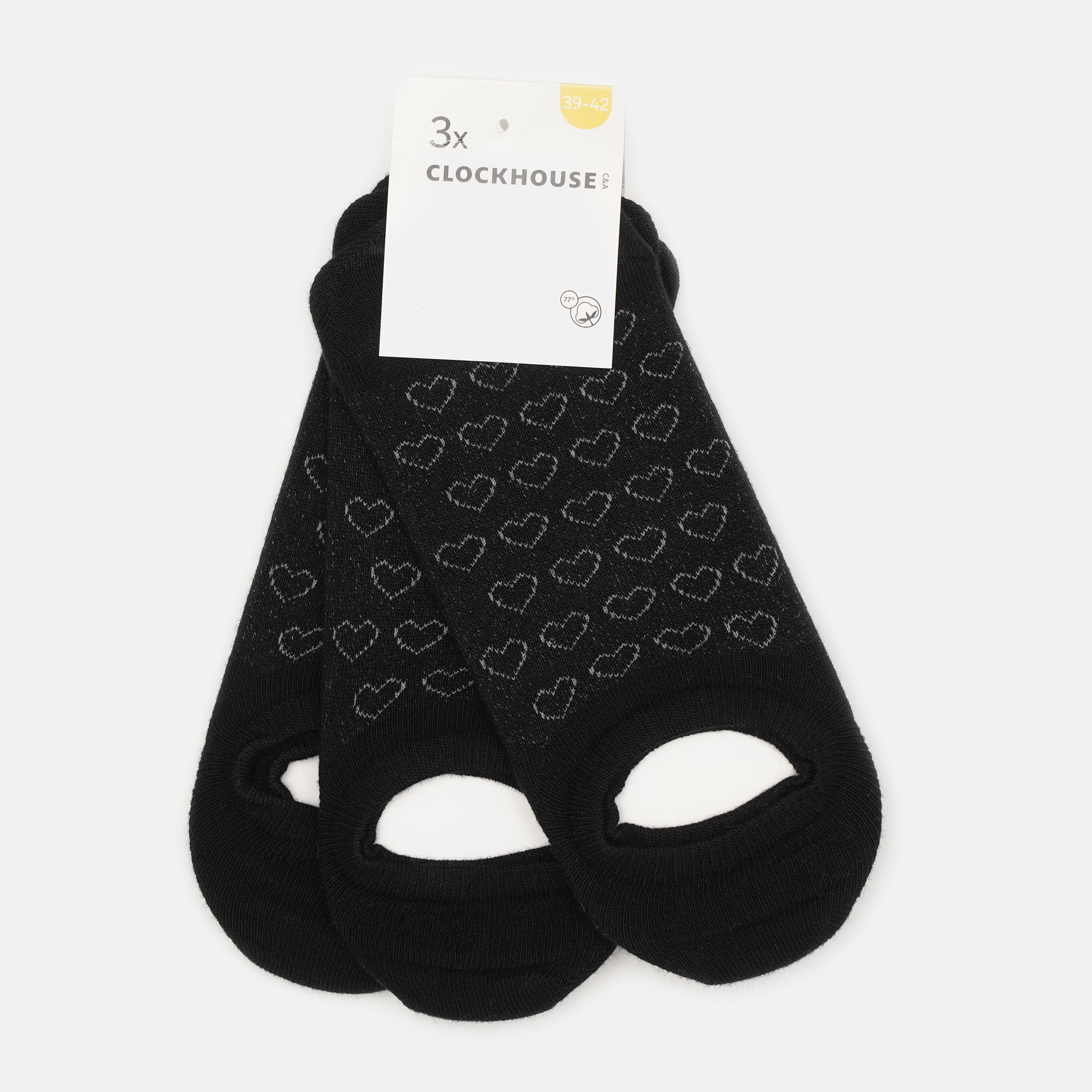 Носки C&A сердца 3 пары р. 35-38 Черный (7905079840600)