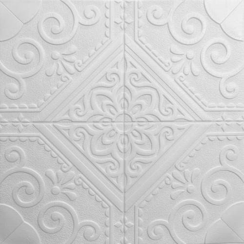 Панель самоклеющаяся 3D романтика 700x700x7,5 мм Белый (10170)