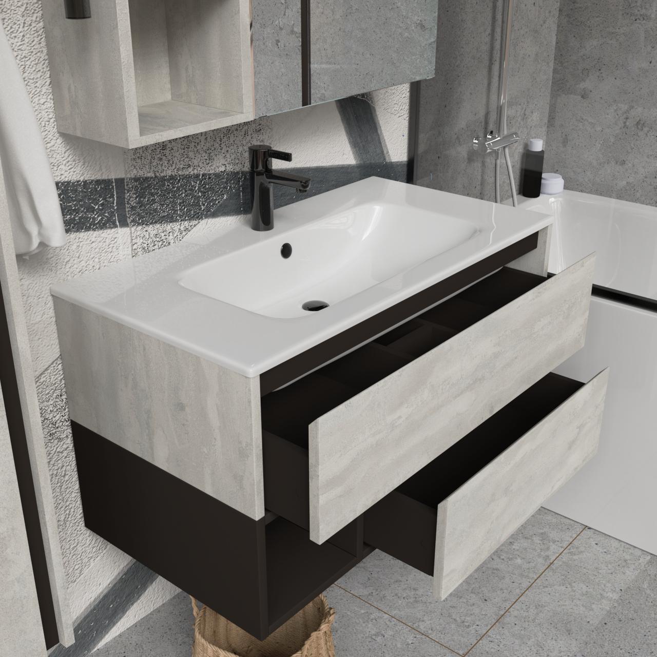 Тумба подвесная с раковиной MVK Vostok Craft 100 В2 1000х450х530 мм Бетонный камень (c2100bt) - фото 3 Тумба подвесная с раковиной MVK Vostok Craft 100 В2 1000х450х530 мм Бетонный камень (c2100bt) - фото 3