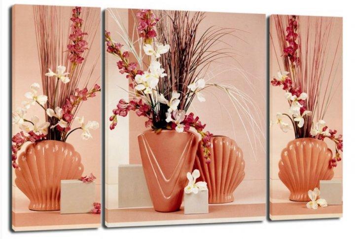 Картина модульная на холсте DK Триптих Цветы в вазе 50x80 см (TRP-953)
