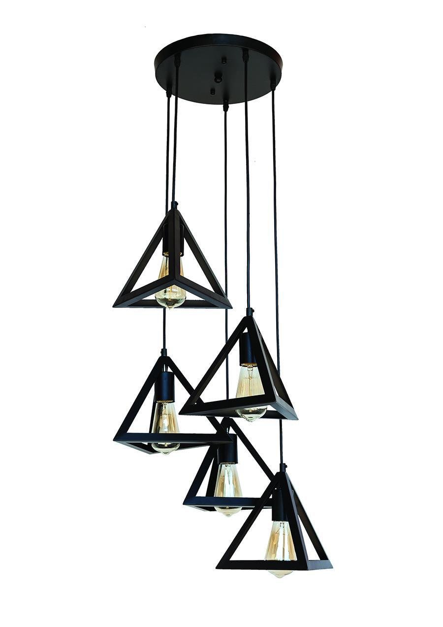 Подвесной светильник Levistella 756-PR220F-5 BK 300 в стиле лофт из 5-ти плафонов 220х220 мм (14-16-LVS03996)