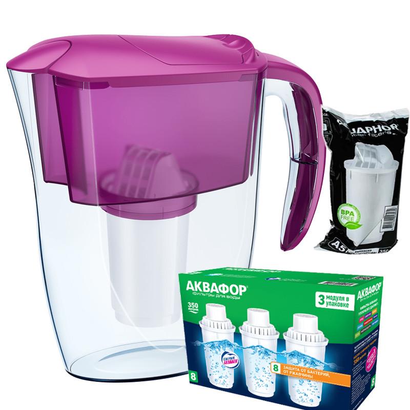 Фильтр-кувшин Аквафор Смайл А5 три модуля В8 Цикламен (1771991602)