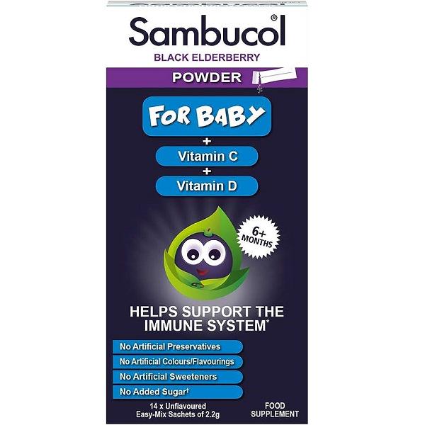 Бузина Sambucol Black Elderberry Baby Vitamin D+C 14х2,2 г (000019977)