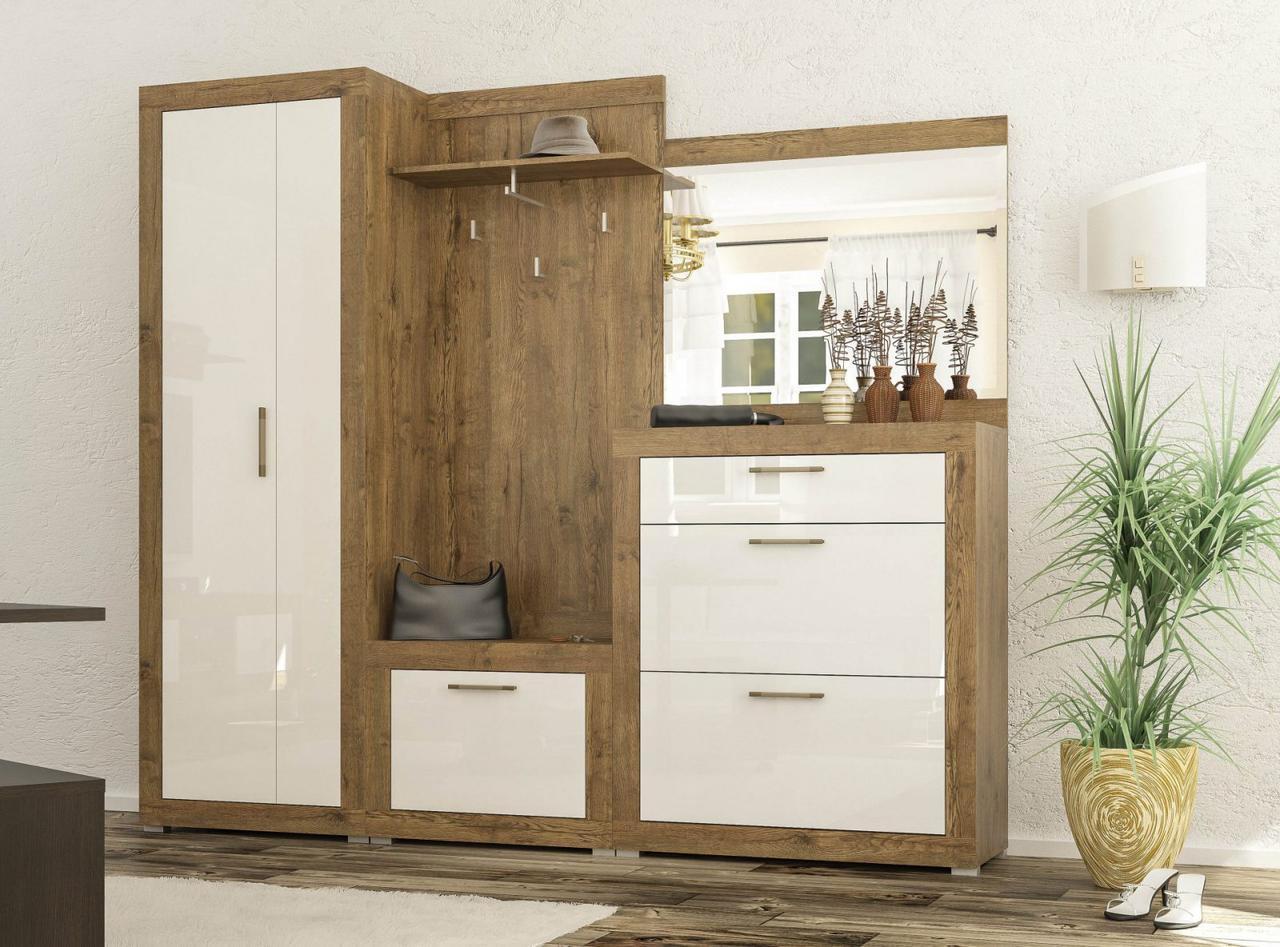 Вішалка з тумбой підлогова Мебель-Сервіс 680 Парма Дуб апріл/Білий лак (26911098) - фото 3 Вішалка з тумбой підлогова Мебель-Сервіс 680 Парма Дуб апріл/Білий лак (26911098) - фото 3