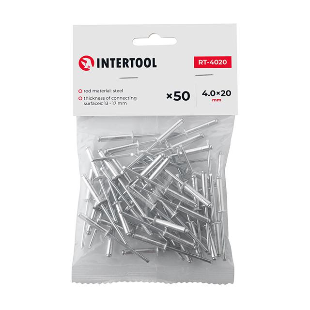 Заклепка алюмінієва Intertool 4х20 мм 50 шт. (RT-4020) Заклепка алюмінієва Intertool 4х20 мм 50 шт. (RT-4020)