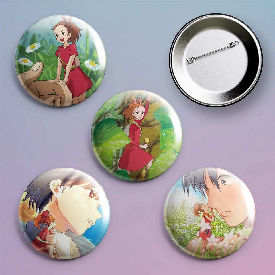 Значки на рюкзак с принтом аниме Karigurashi no Arrietty The Secret World of Arrietty 4 шт. Значки на рюкзак с принтом аниме Karigurashi no Arrietty The Secret World of Arrietty 4 шт.