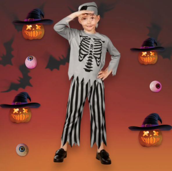 Костюм на Хэллоуин для мальчика Пират М Черно-серый (169300-М) - фото 2