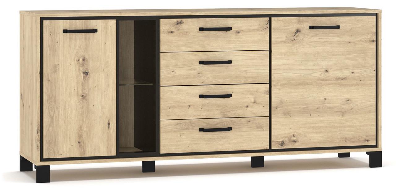 Комод для спальни с выдвижными ящиками Мебель Сервис Велс 2Д4Ш 173,6х41,2х80,2 см Артисан/Венге темный (3869257)