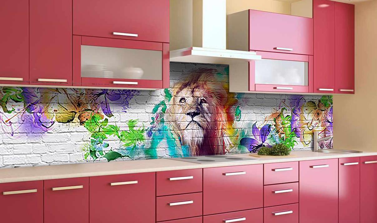 Кухонный фартук Радужный лев кирпичная кладка из самоклеящейся виниловой пленки 65х250 см Серый Кухонный фартук Радужный лев кирпичная кладка из самоклеящейся виниловой пленки 65х250 см Серый