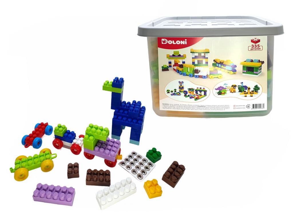 Конструктор дитячий Doloni Toys у контейнері з пластику 335 дет. Різнокольоровий (150-98-013999/01) - фото 2