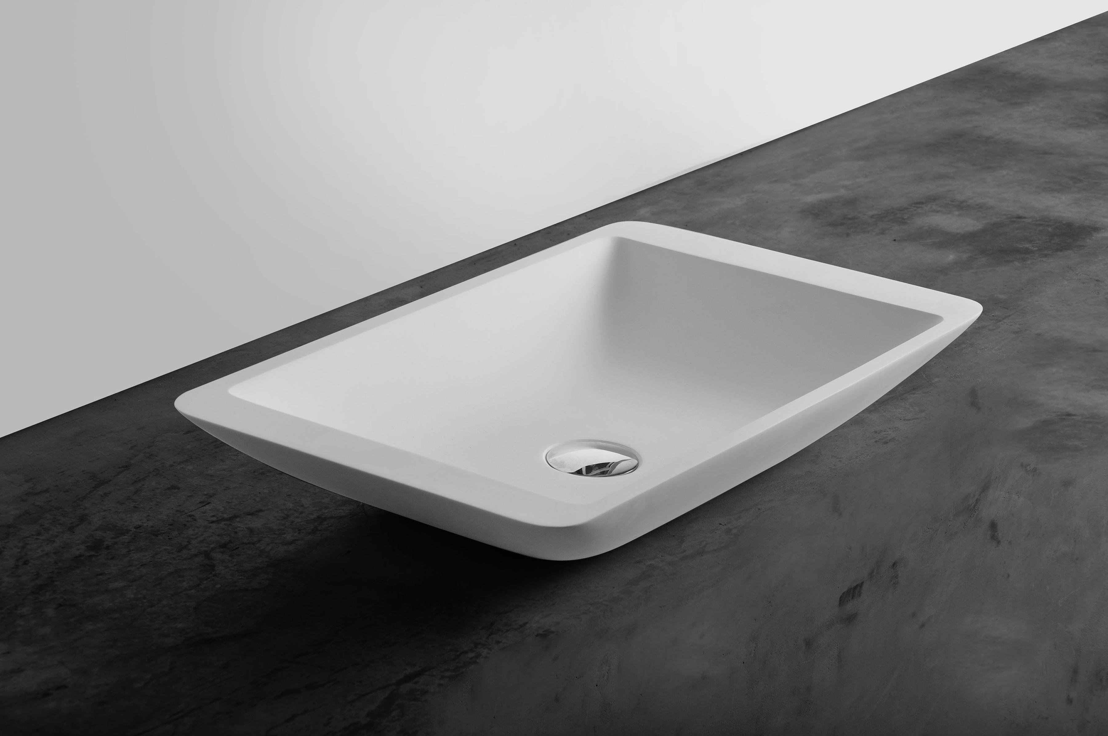 Умивальник накладний кам'яний VOLLE Solid surface 59,5x34,5x10,5 см (ANT-62192)