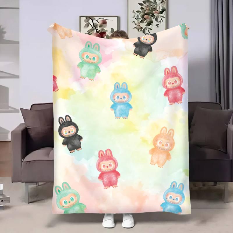 Плед плюшевый с 3D рисунком Лабубу 14 велюр 160х200 см (14819А)