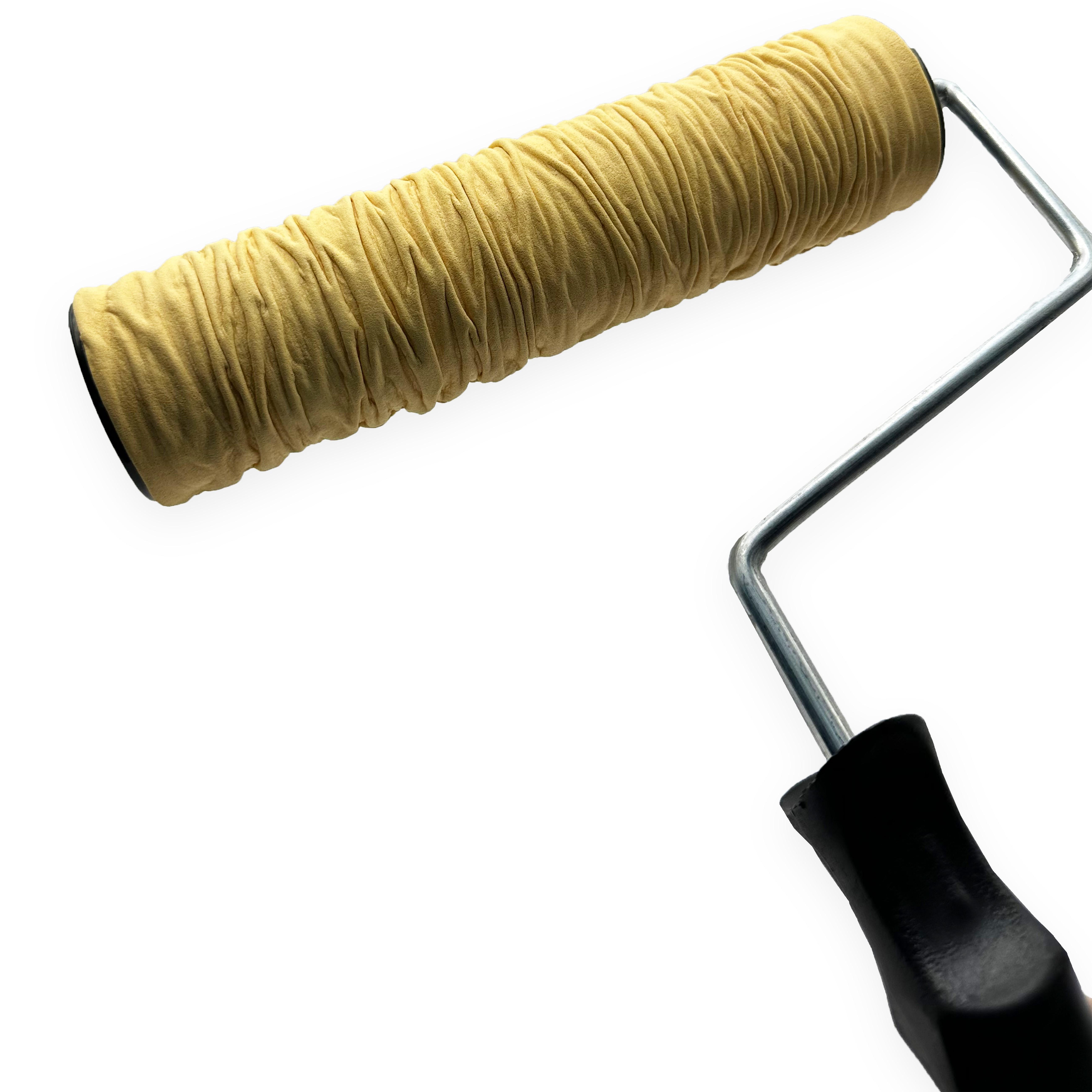 Валик з ручкою Olejnik структурний шкіряний d 8 мм 200 мм Жовтий - фото 2