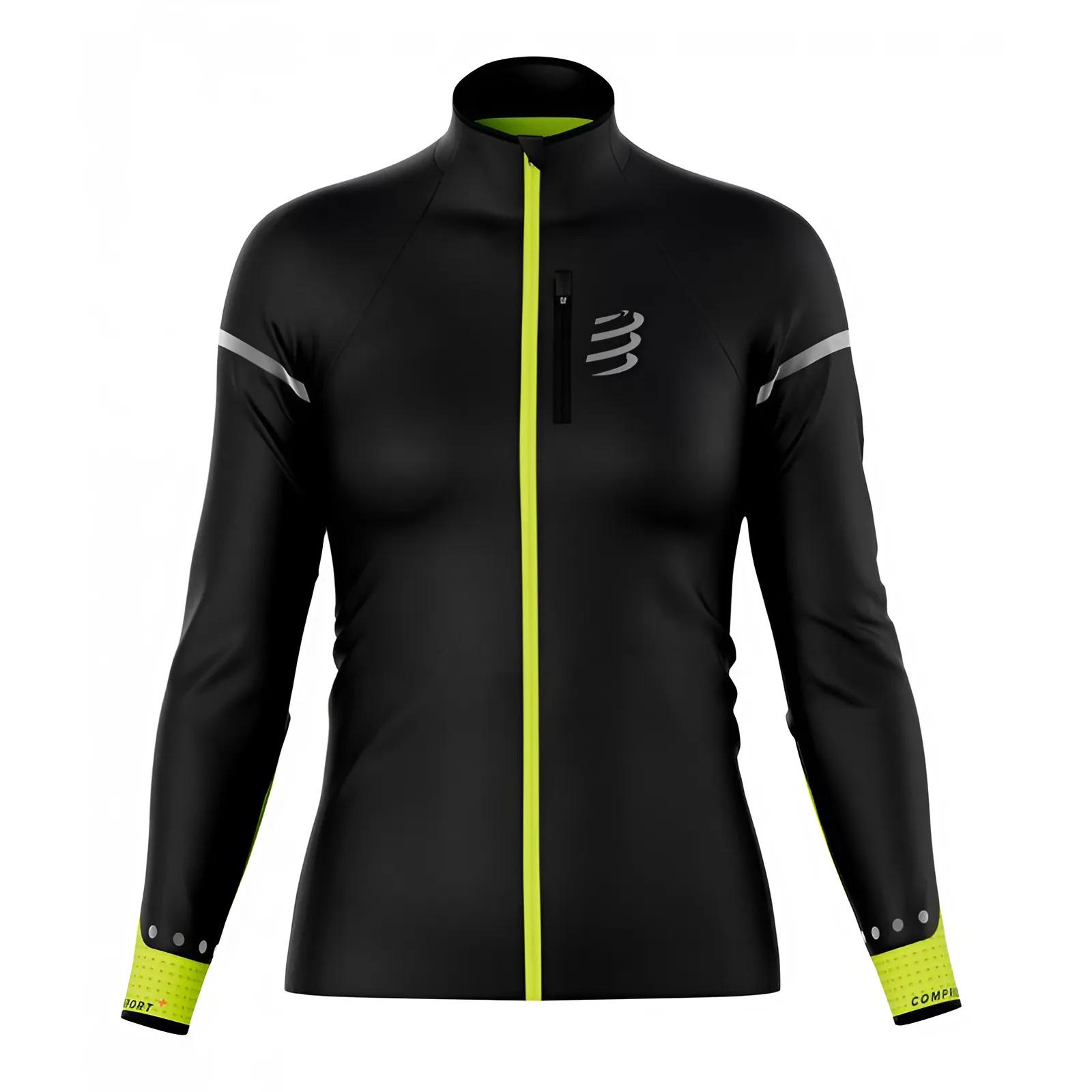 Куртка жіноча Compressport Hurricane Windproof Jacket Flash M M Black/Fluo Yellow (AJVM3079016M)