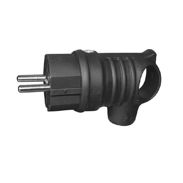 Вилка однофазна Elcor Lumex з ручкой 16А 220-240V каучук IP44 (450010)