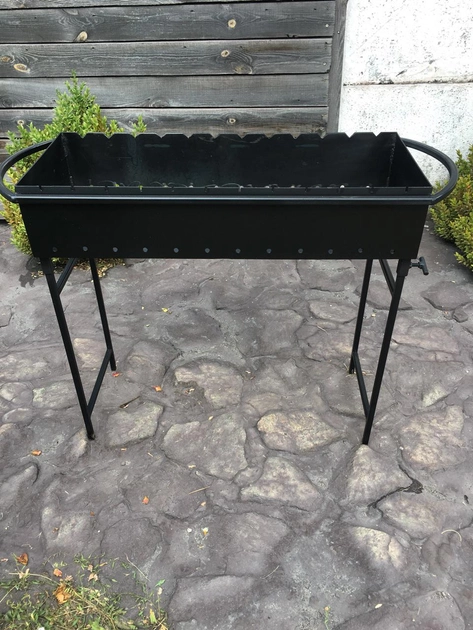 Мангал переносний Metalzavod M6-3N на 12 шампурів зі знімними ніжками Чорний (81-17-M12-4N) - фото 4 Мангал переносний Metalzavod M6-3N на 12 шампурів зі знімними ніжками Чорний (81-17-M12-4N) - фото 4