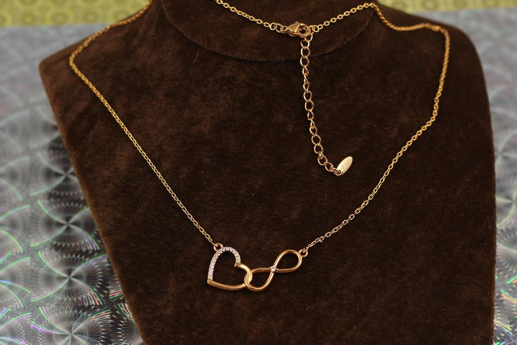 Цепь Xuping Jewelry кулон Любить до бесконечности 44+5 см Золотистый (1813320626)