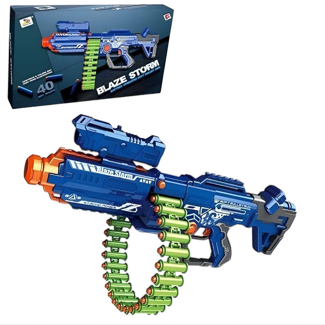 Бластер-автомат игрушечный с автоматной очередью 40 патронов/звук выстрелов/аккумулятор 7,4V (140812)