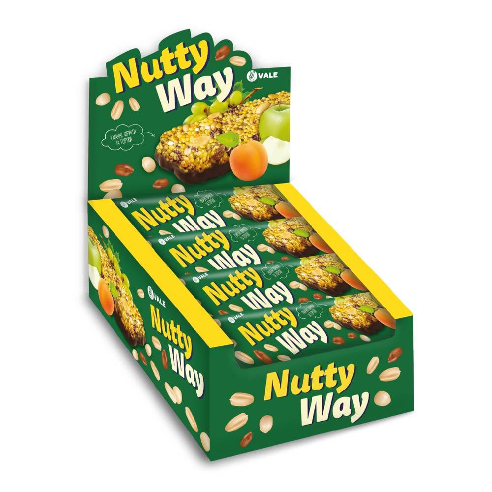 Спортивный батончик Nutty Way частично глазированный 20x40 г (100-74-8861837-20)