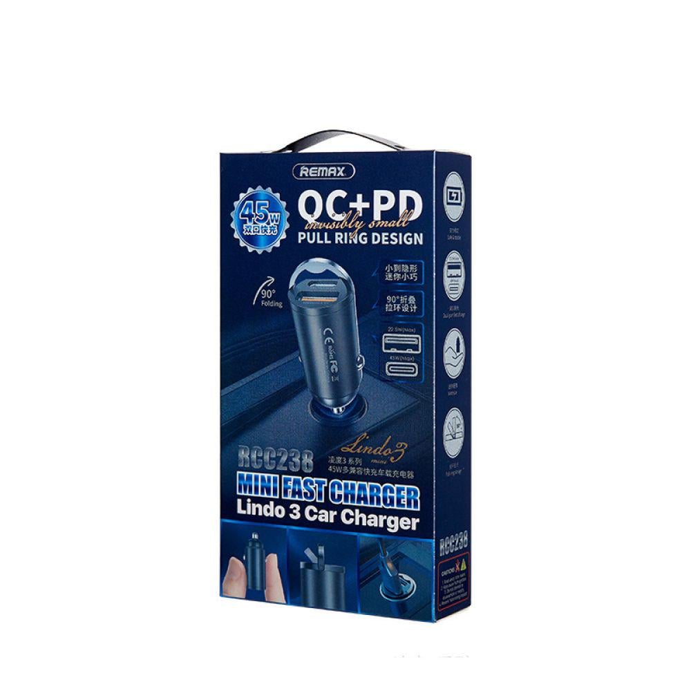 Зарядний пристрій автомобільний Remax RCC238 45W Чорний (27731373) - фото 2 Зарядний пристрій автомобільний Remax RCC238 45W Чорний (27731373) - фото 2