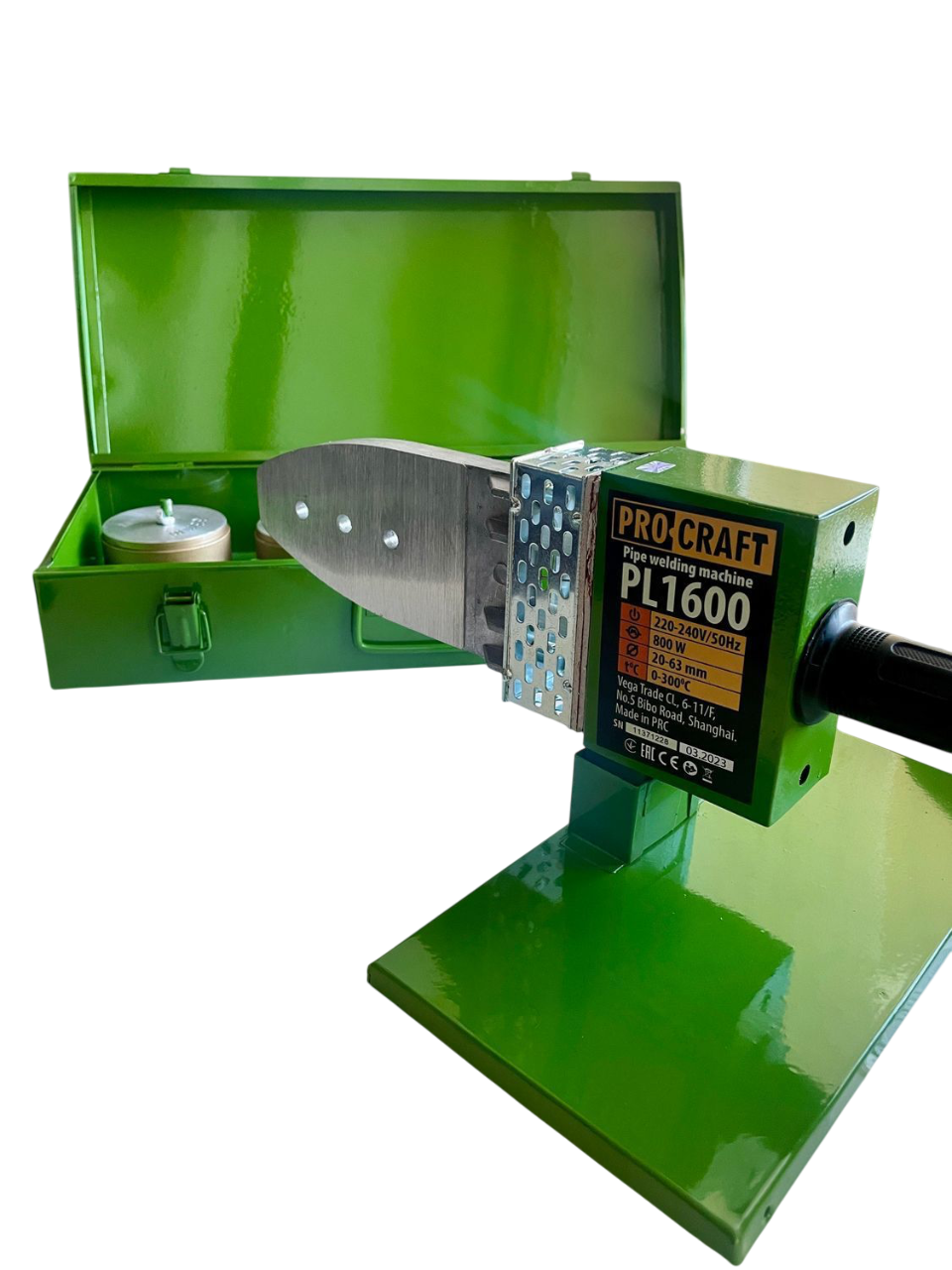 Паяльник для пластикових труб ProCraft PL1600 800 Вт насадки 20-63 мм металевий кейс (016001) - фото 2