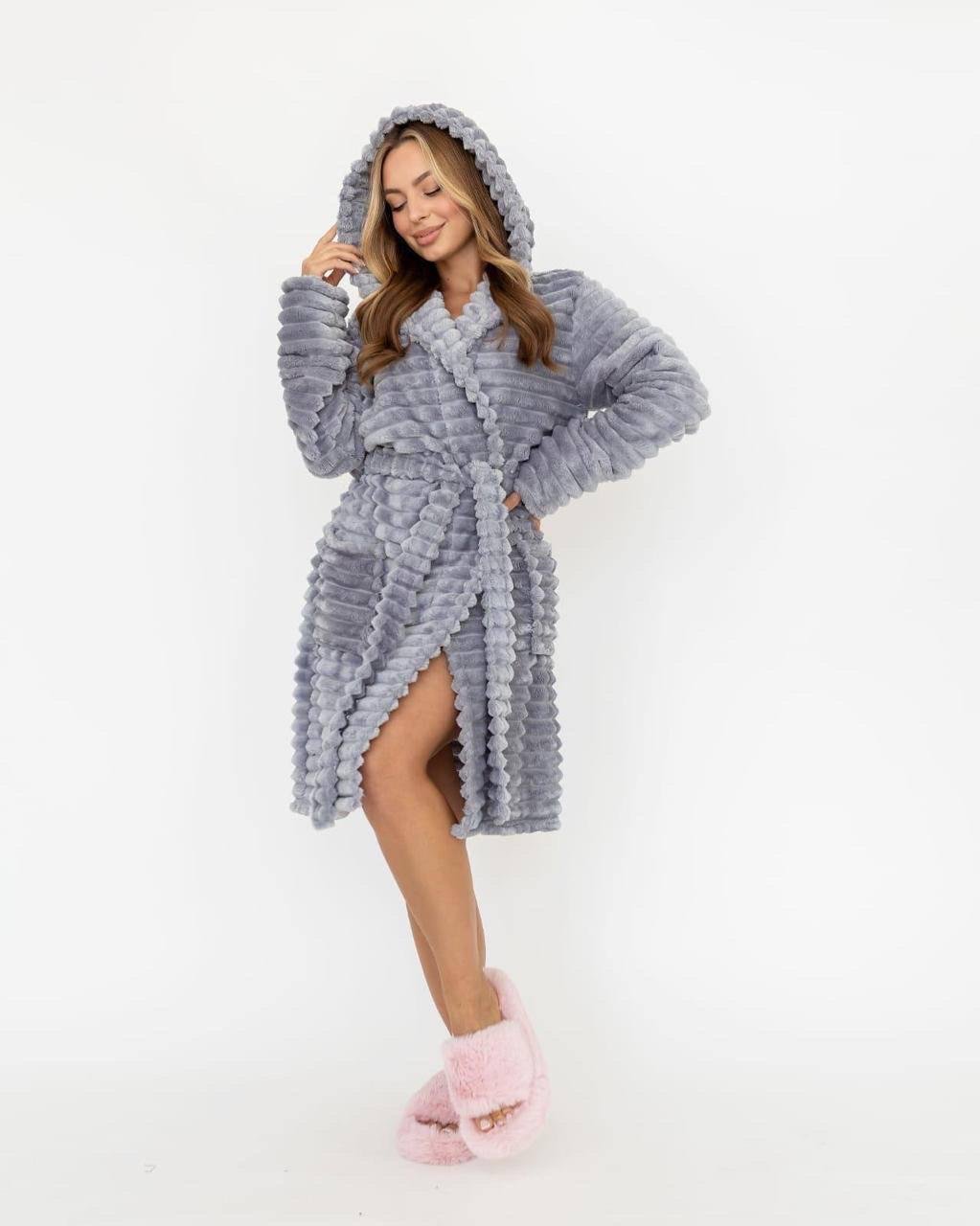 Халат женский махровый Romance Style Woman 20768 Шарпей L Серый (X-0002- L)