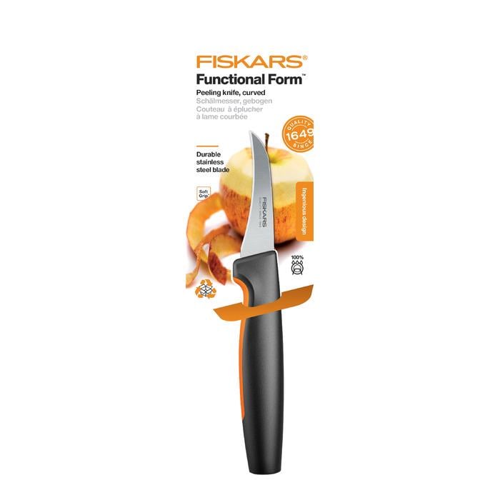 Кухонный нож для овощей Fiskars Functional Form 6,8 см нержавеющая сталь/пластик Черный (2666293)