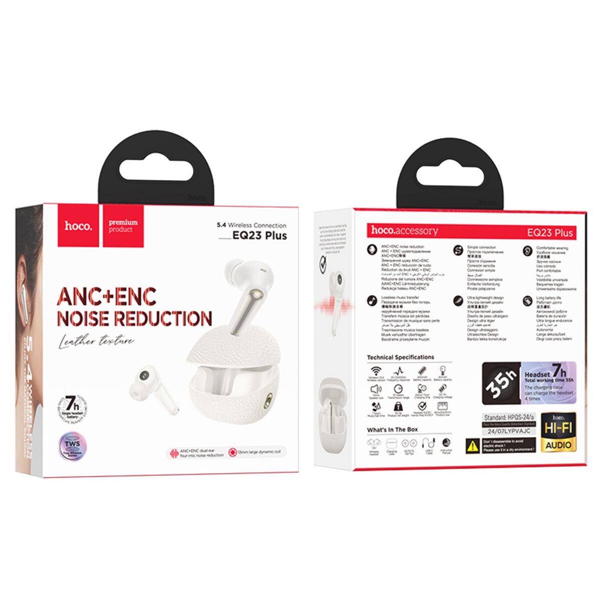Навушники бездротові Hoco EQ23 Plus Duke ANC+ENC BT5.4 headset 400 mAh Milky White (6942007639309) - фото 4 Навушники бездротові Hoco EQ23 Plus Duke ANC+ENC BT5.4 headset 400 mAh Milky White (6942007639309) - фото 4