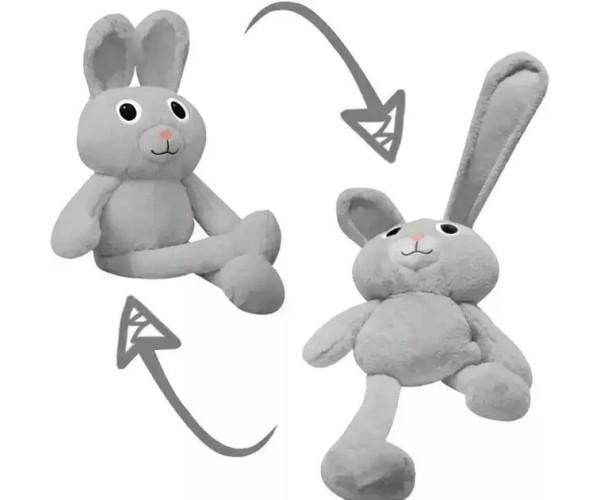 М'яка іграшка подушка Заєць-Тянучка рухомі вушка 80 см Сірий (ftlx-1031) - фото 2 М'яка іграшка подушка Заєць-Тянучка рухомі вушка 80 см Сірий (ftlx-1031) - фото 2