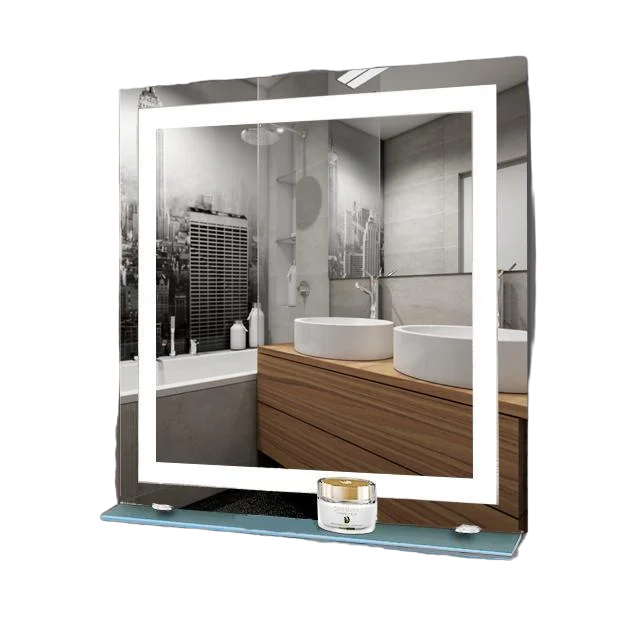 Дзеркало 02 з LED підсвіткою/поличкою та електричним підігрівом 700х500 мм (10653125) - фото 2