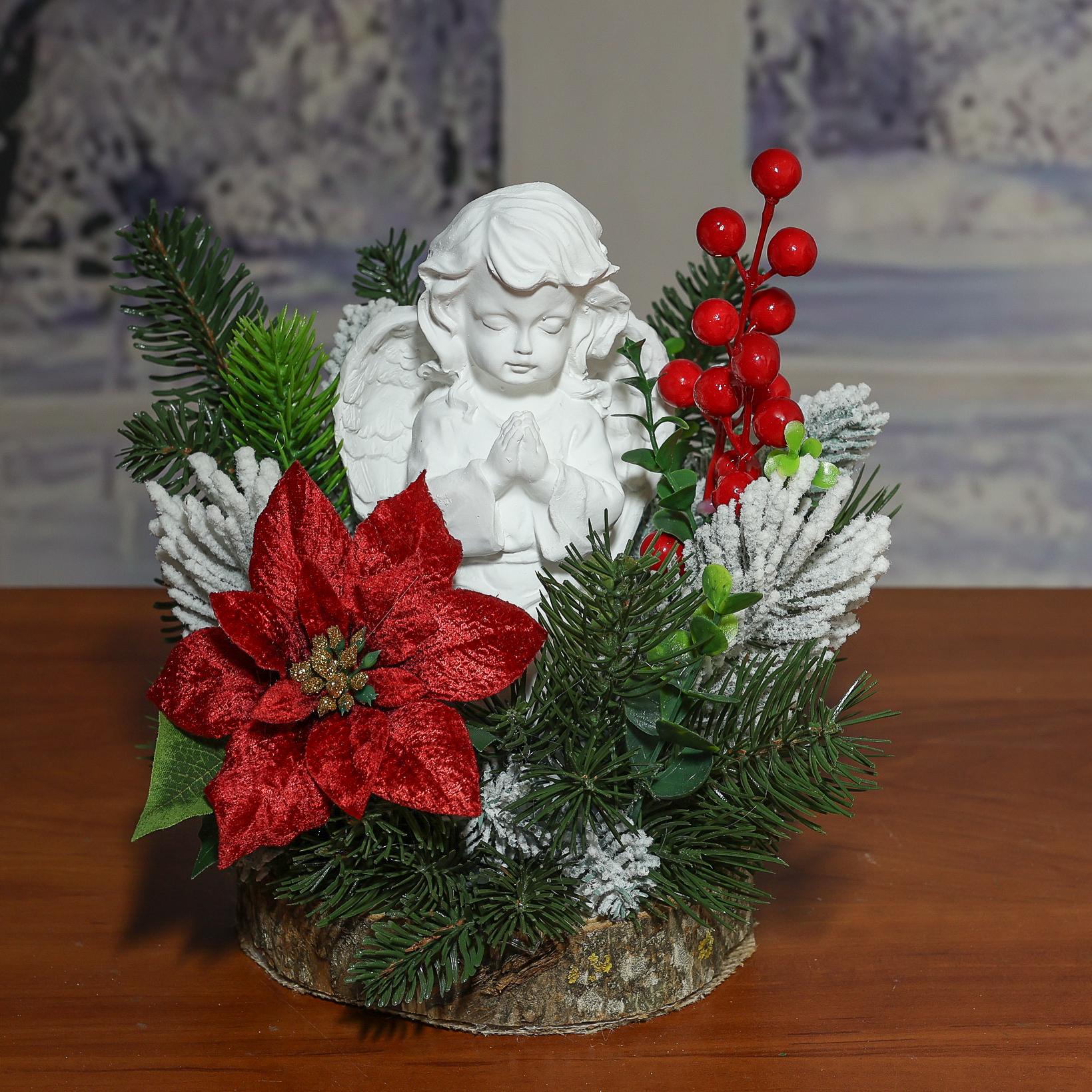 Композиція GALA DECOR з ангелом на березовому спилі (КА2023) - фото 2 Композиція GALA DECOR з ангелом на березовому спилі (КА2023) - фото 2