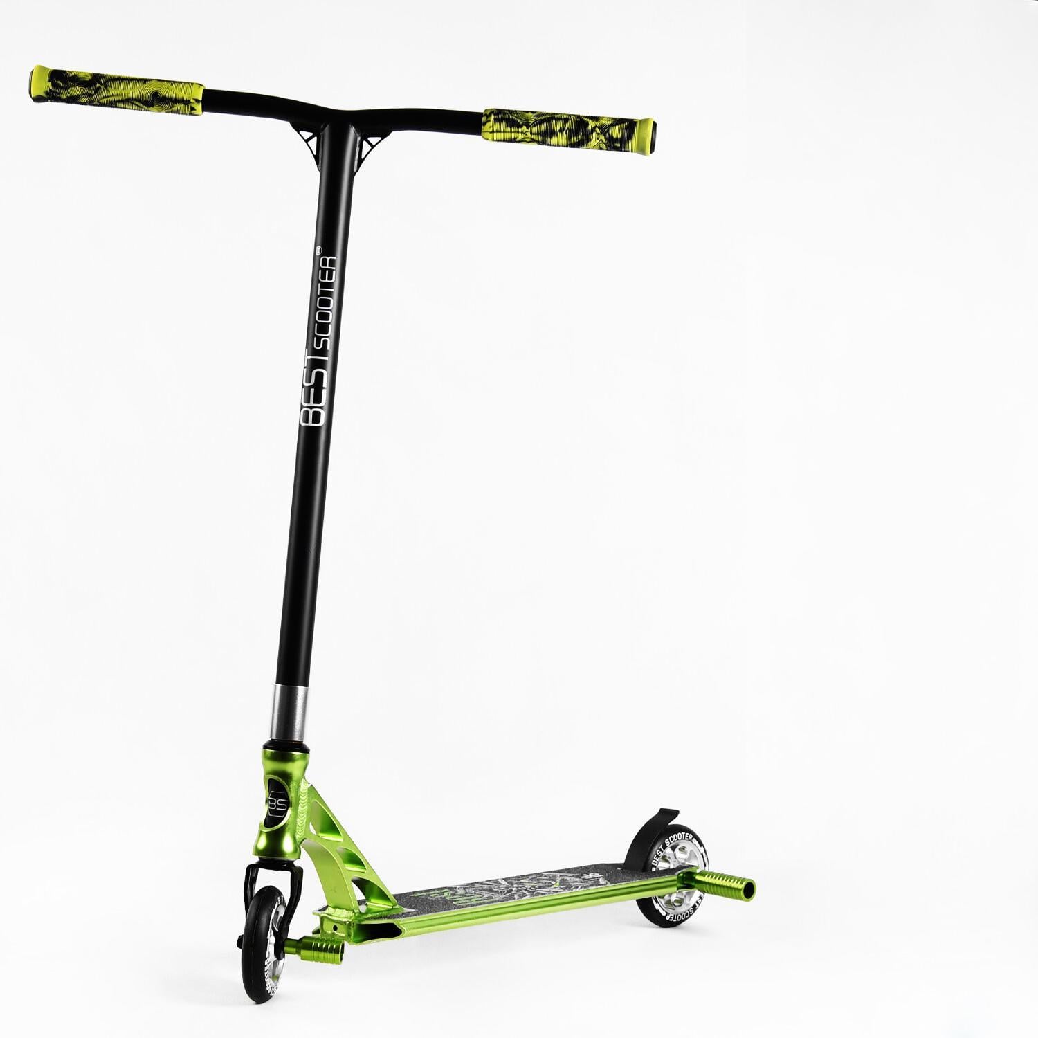 Самокат трюковый Spider HIC-система пеги алюминиевый диск и дека колеса PU Green (107488)